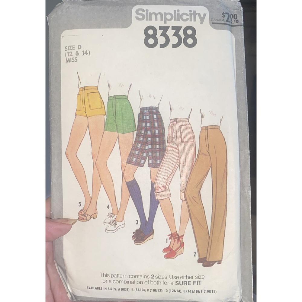 Vintage 1977 Simplicity 8338 Pants Sewing Pattern Size 12 14 Cut Complete